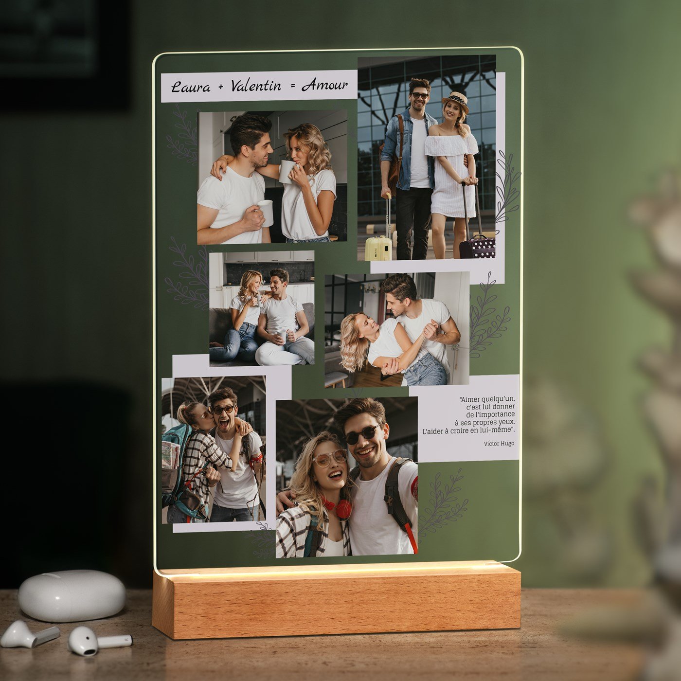 Lámpara LED personalizada Murrano XL para pareja