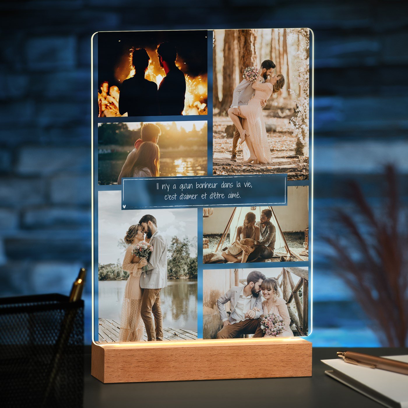 Lámpara LED personalizada Murrano XL para amigos o bodas