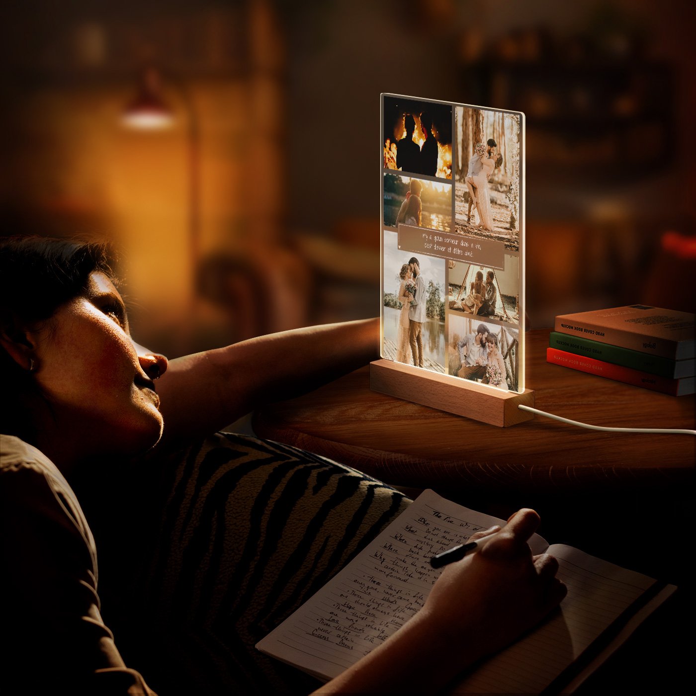 Lámpara LED personalizada Murrano XL para amigos o bodas