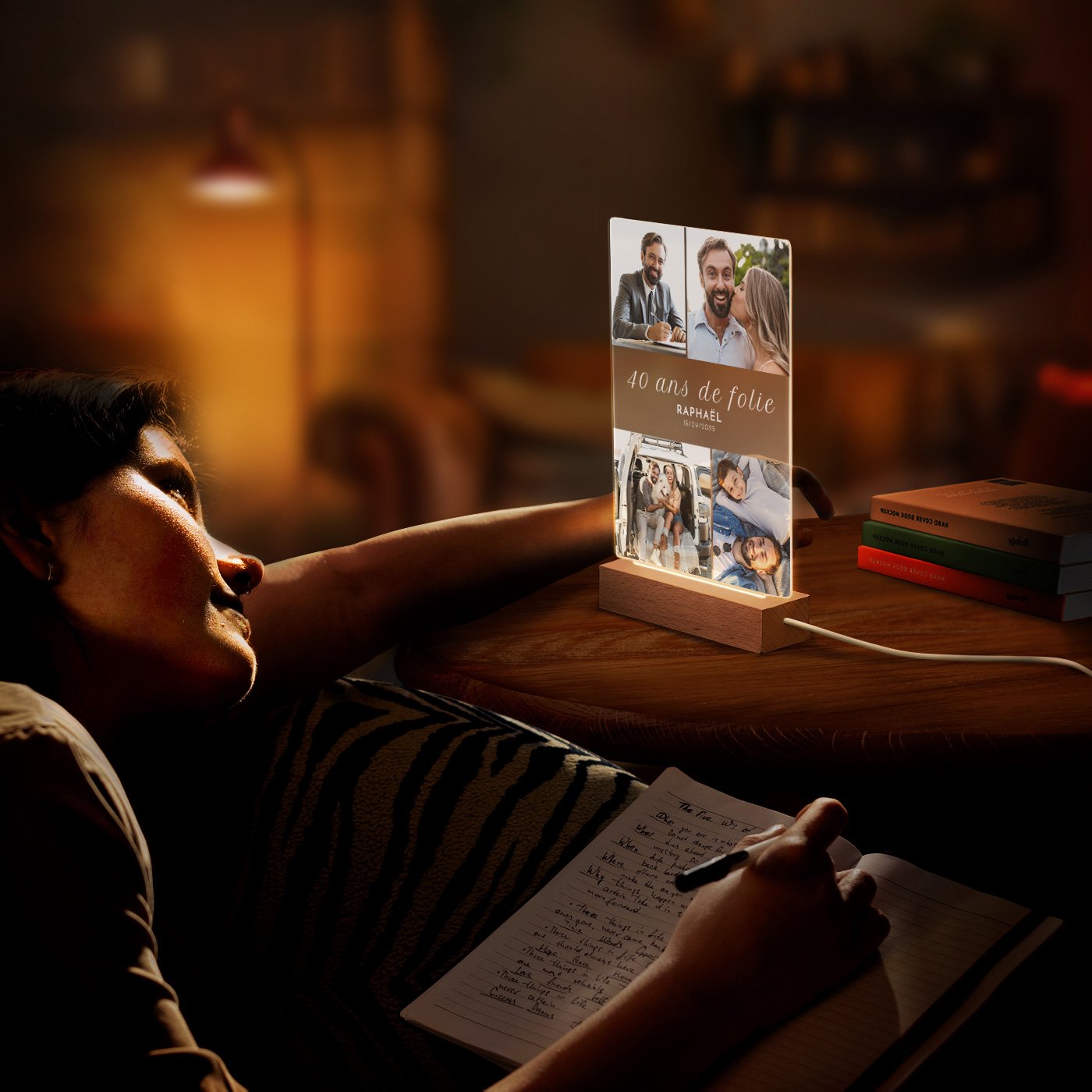 Murrano Customized LED Lamp with Photo for Men - Size L