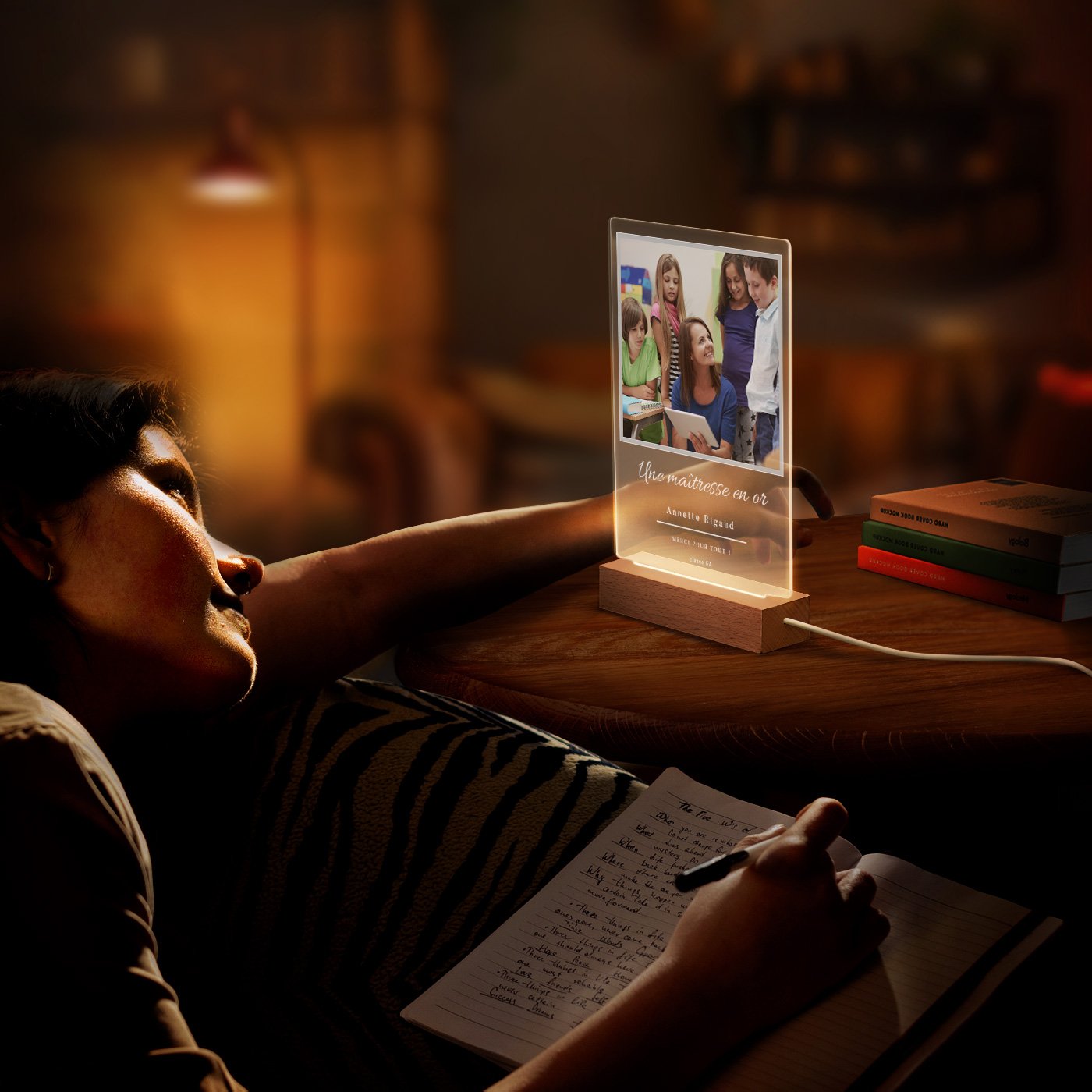 Murrano Customized LED Lamp - Size L with Photo for Teacher
