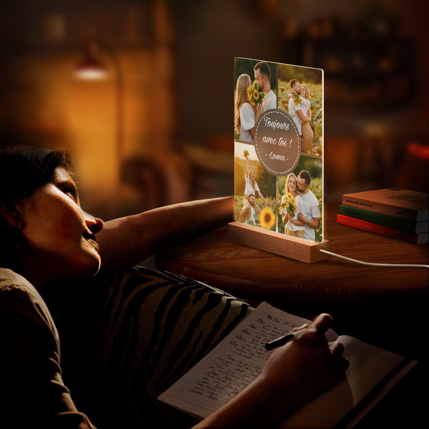 Lámpara LED personalizada Murrano XL para el Día de San Valentín