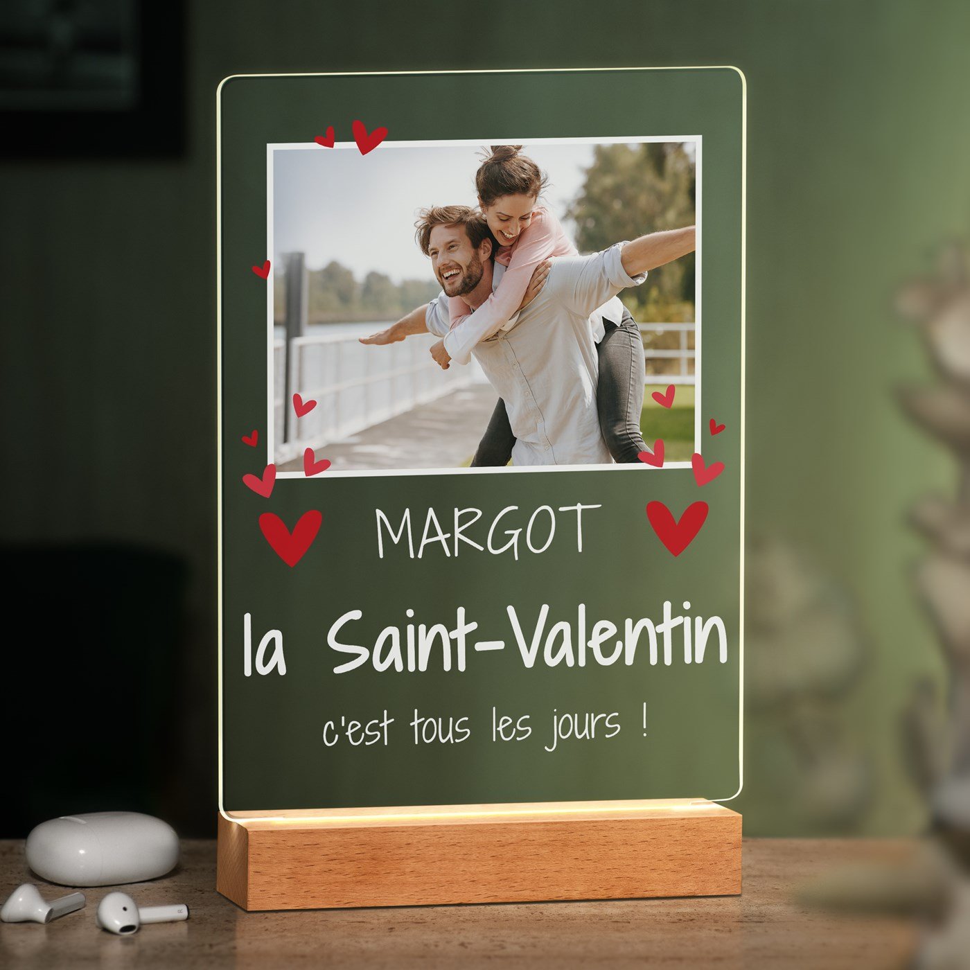 Lámpara LED personalizada de Murrano XL para mujeres en San Valentín