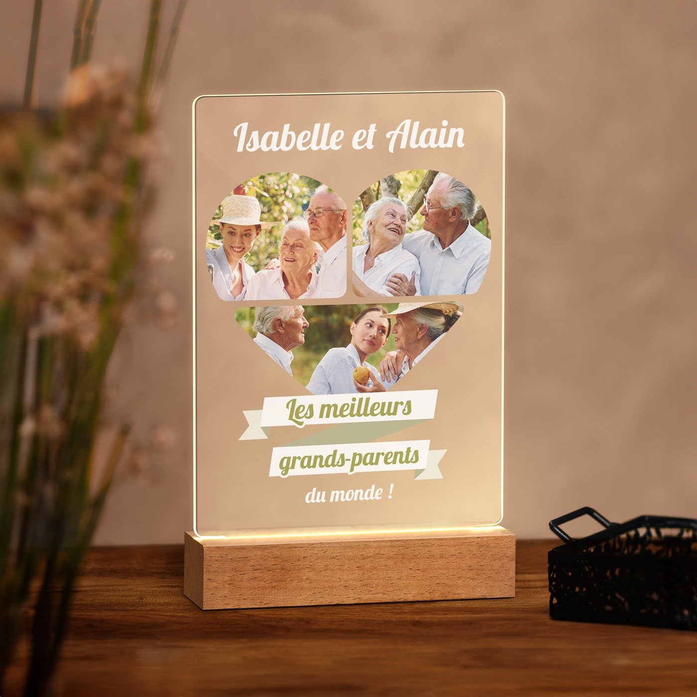 Customized Large LED Lamp with Photo for Grandparents