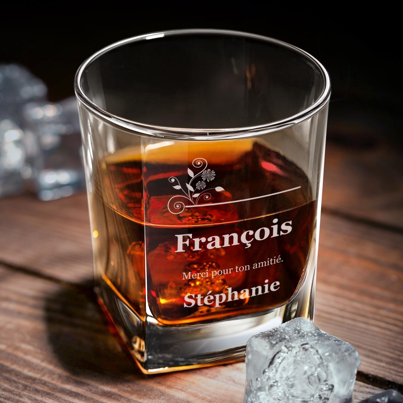 Set de Jarra Curva y 2 Vasos con Grabado para Hombre de Murrano