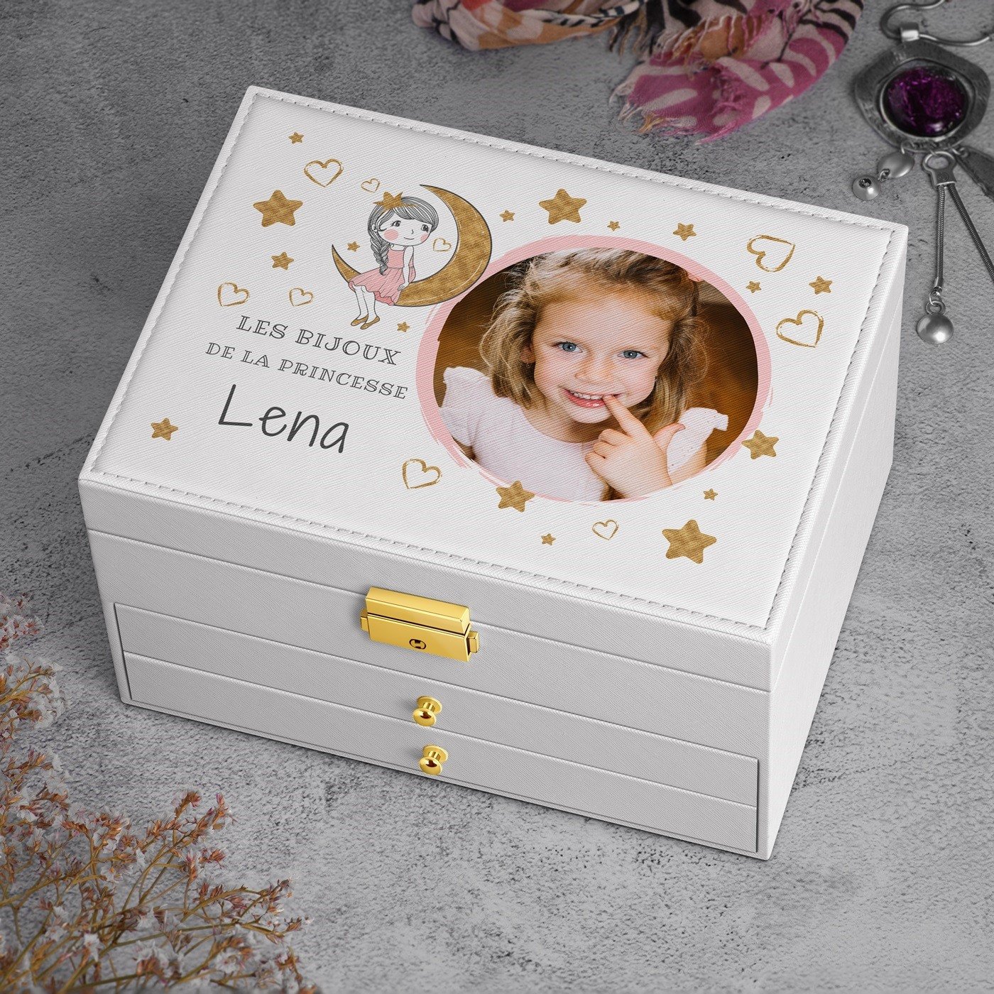 Murrano Personalized Jewelry Box - White for Little Girls