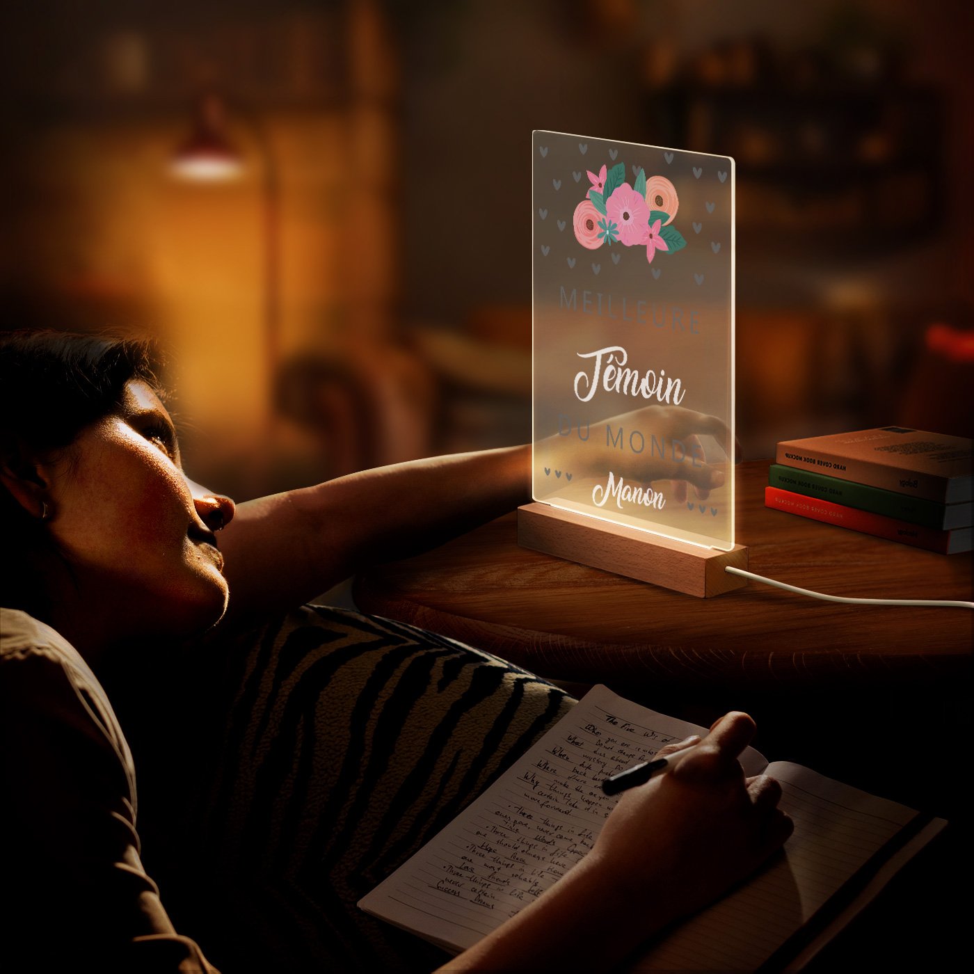 Customized XL LED Lamp for Wedding Witness Friend