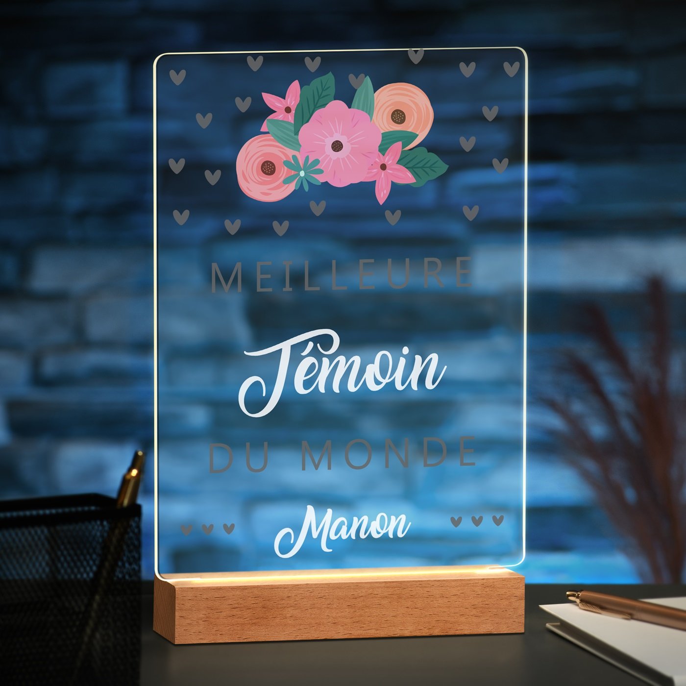 Customized XL LED Lamp for Wedding Witness Friend