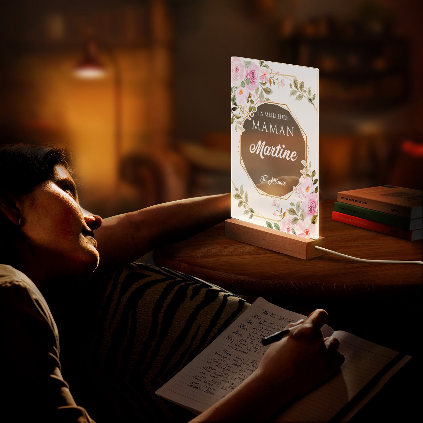 Lámpara LED personalizada XL de Murrano para mamá