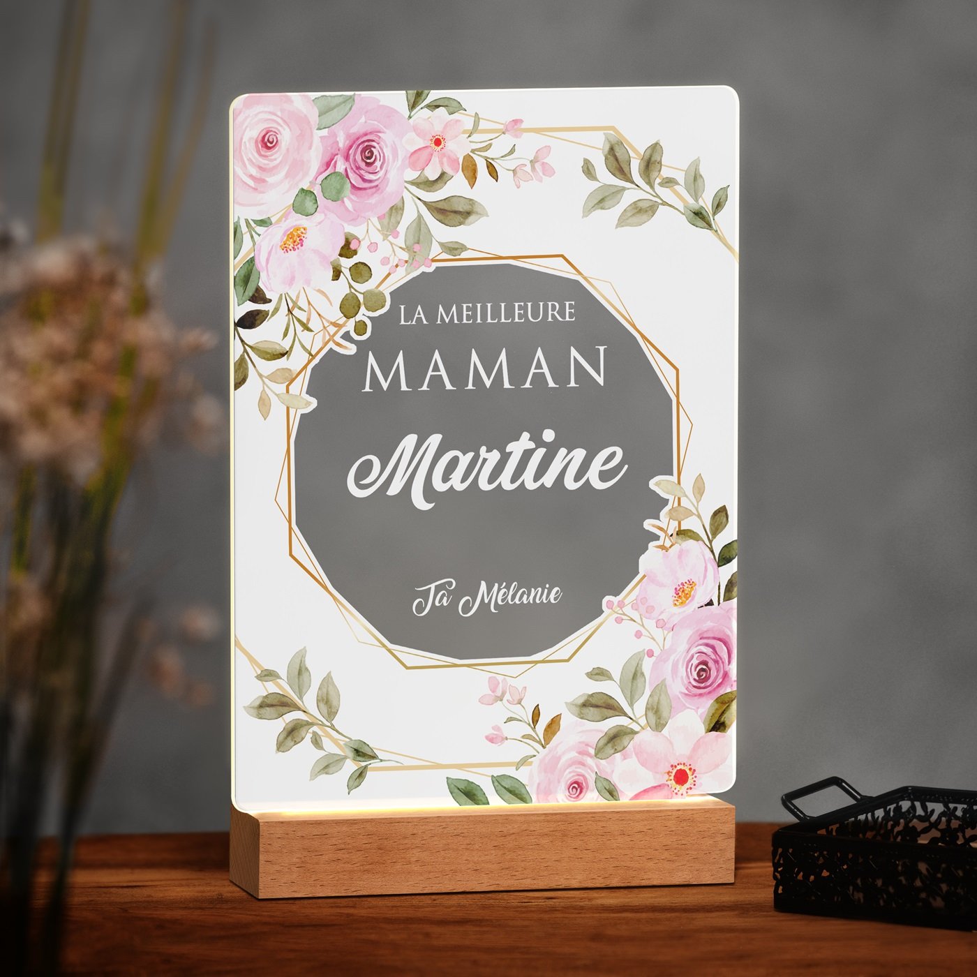 Lámpara LED personalizada XL de Murrano para mamá