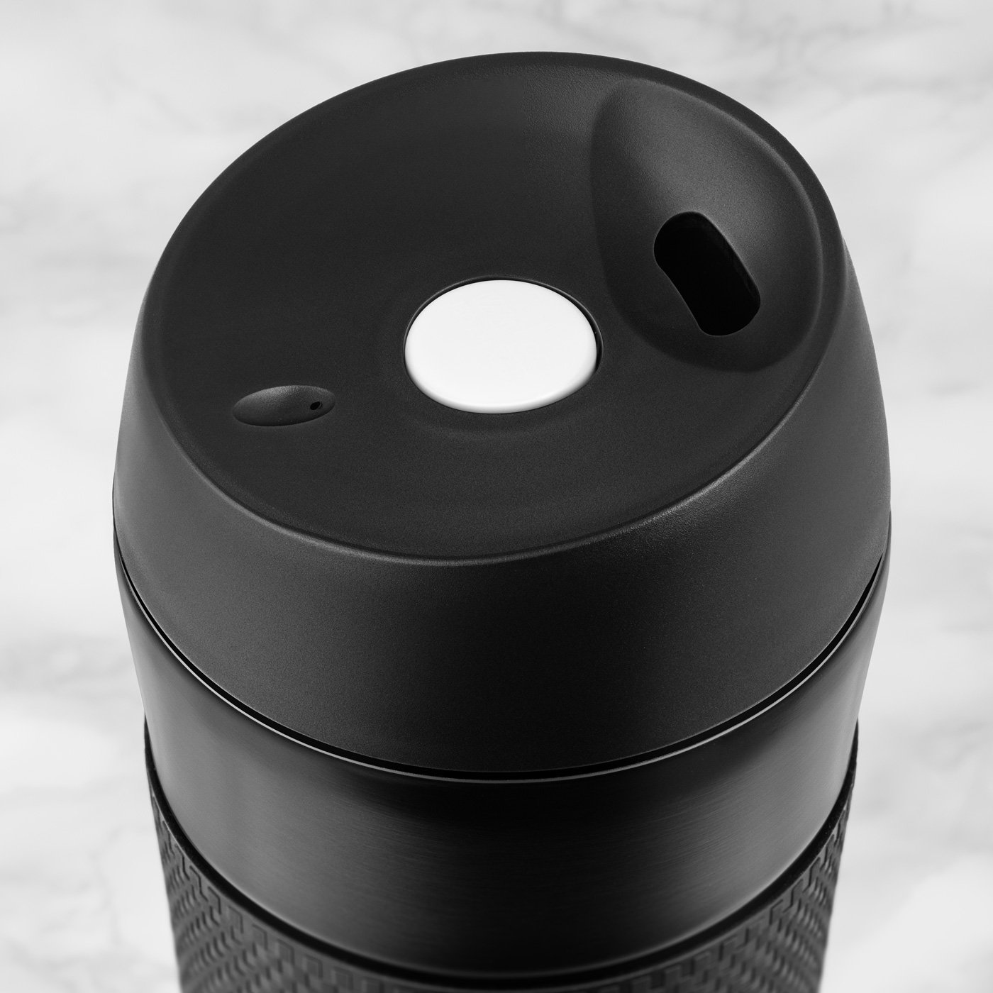 Taza térmica negra Murrano con manguito antiadherente de silicona - Regalo personalizado para el Día de San Valentín o el cumpleaños de un amigo