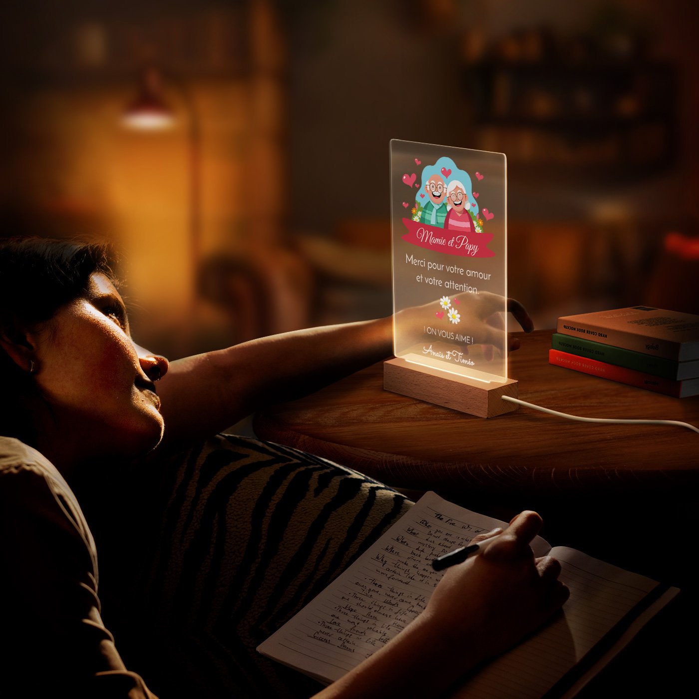 Lámpara LED personalizada de gran tamaño para abuelos - Murrano