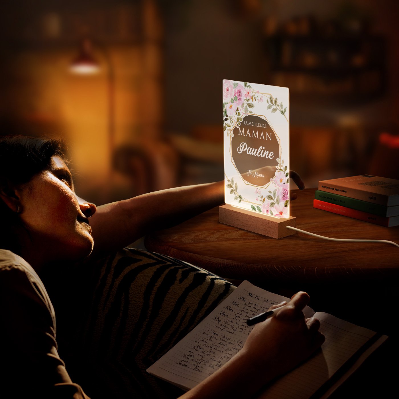 Lámpara LED personalizada de tamaño grande para mamá - Murrano