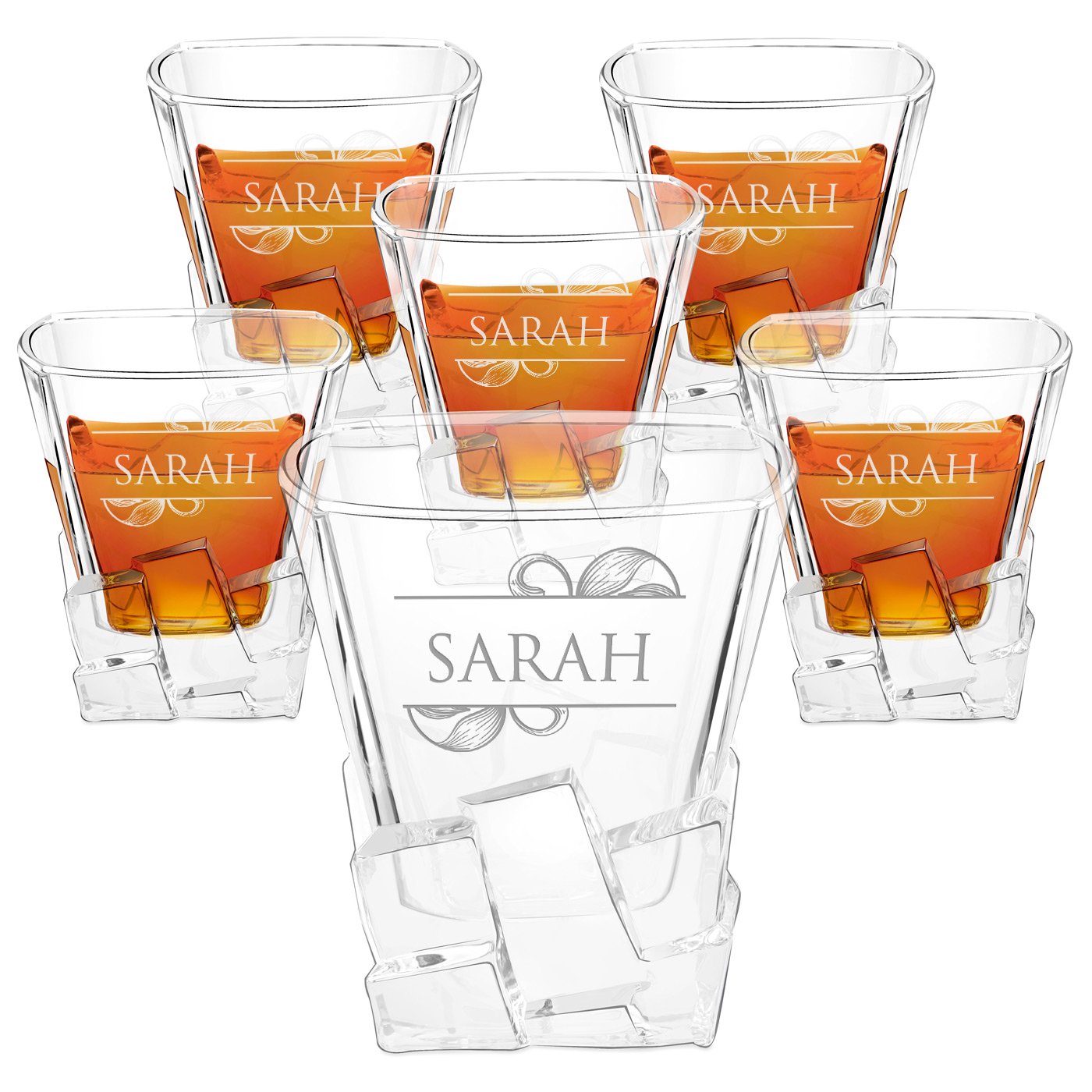 Set de vasos de whisky personalizados Murrano Ice Blink para mujer