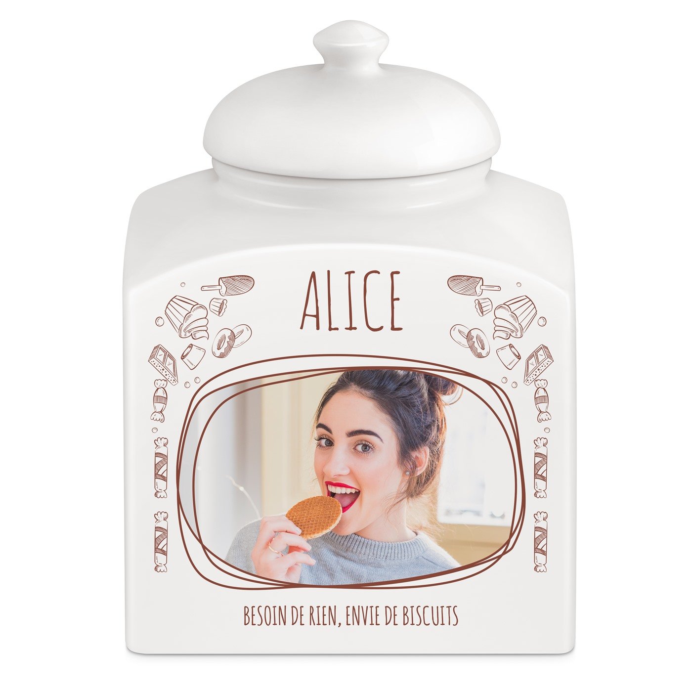 Murrano Ceramic Cookie Jar with Custom Photo