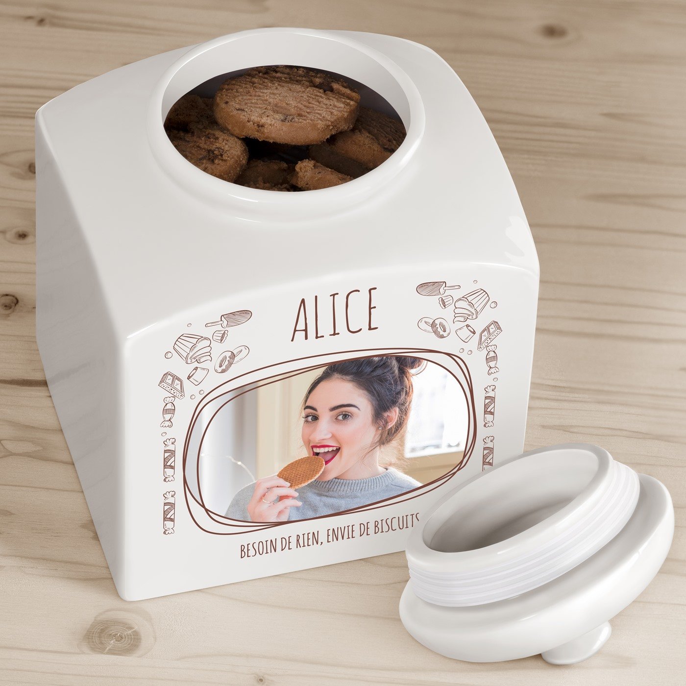 Murrano Ceramic Cookie Jar with Custom Photo