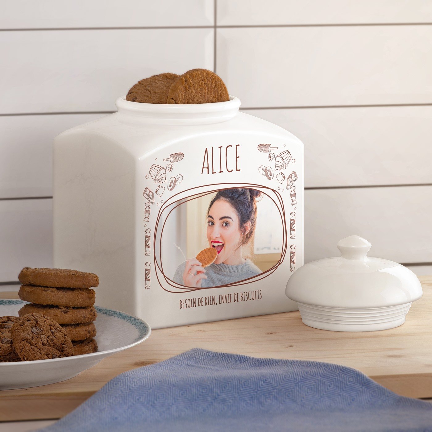 Murrano Ceramic Cookie Jar with Custom Photo