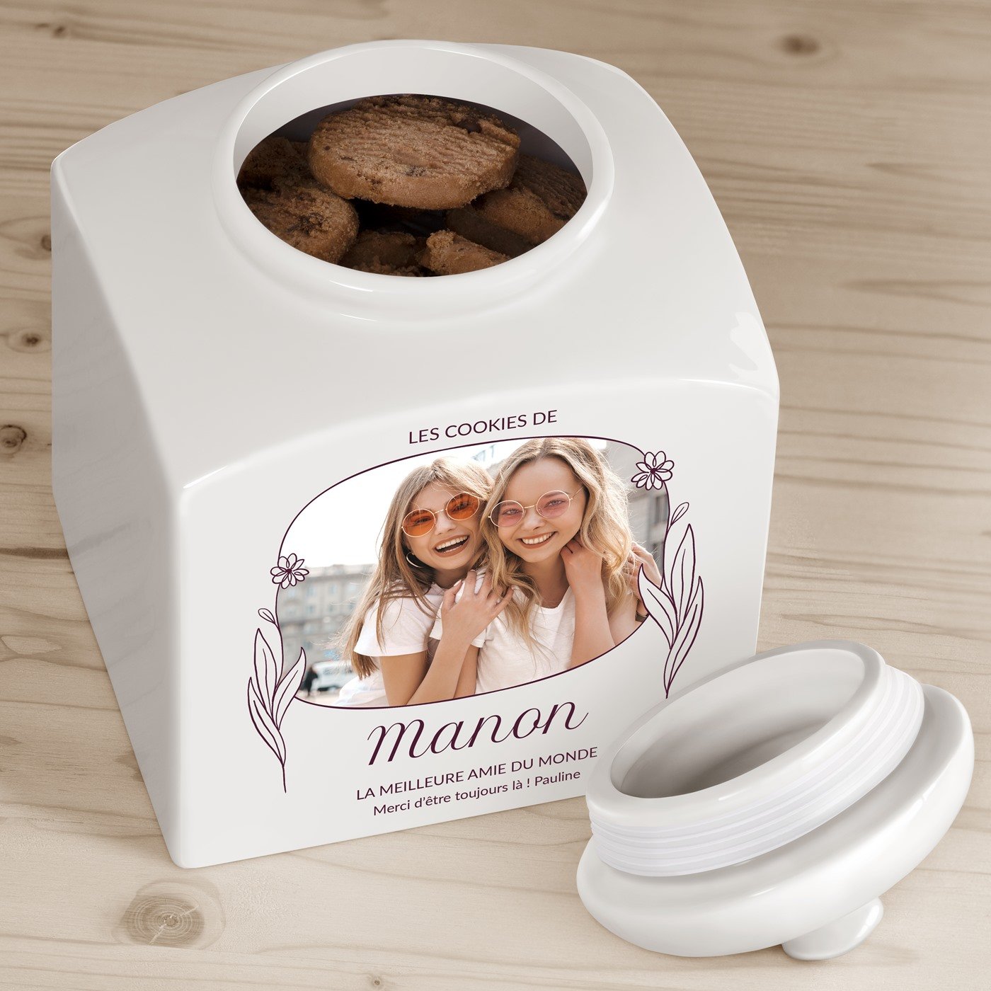 Murrano Ceramic Cookie Jar with Personalized Photo