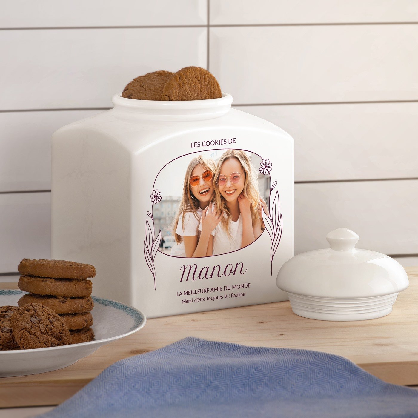 Murrano Ceramic Cookie Jar with Personalized Photo