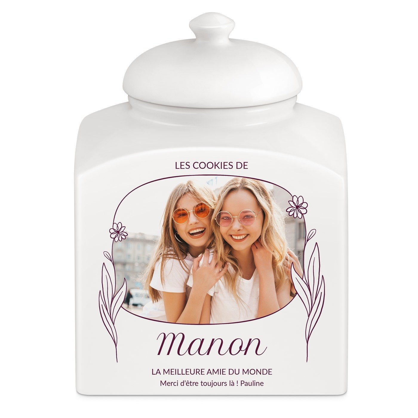 Murrano Ceramic Cookie Jar with Personalized Photo