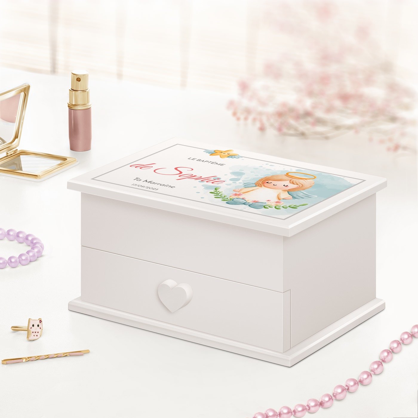 Murrano Music Box - Personalized Drawer for Goddaughter's Baptism