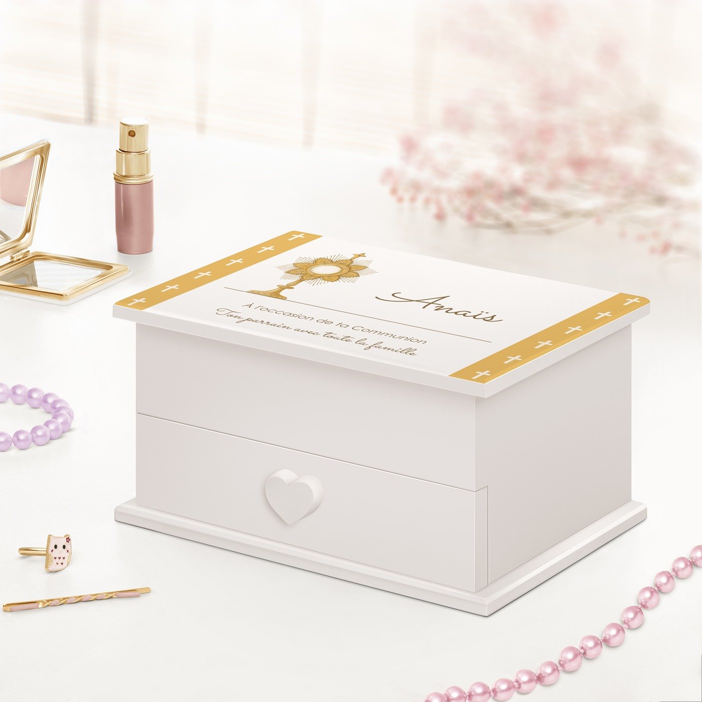 Murrano Customized Musical Jewelry Box for Goddaughter's Communion