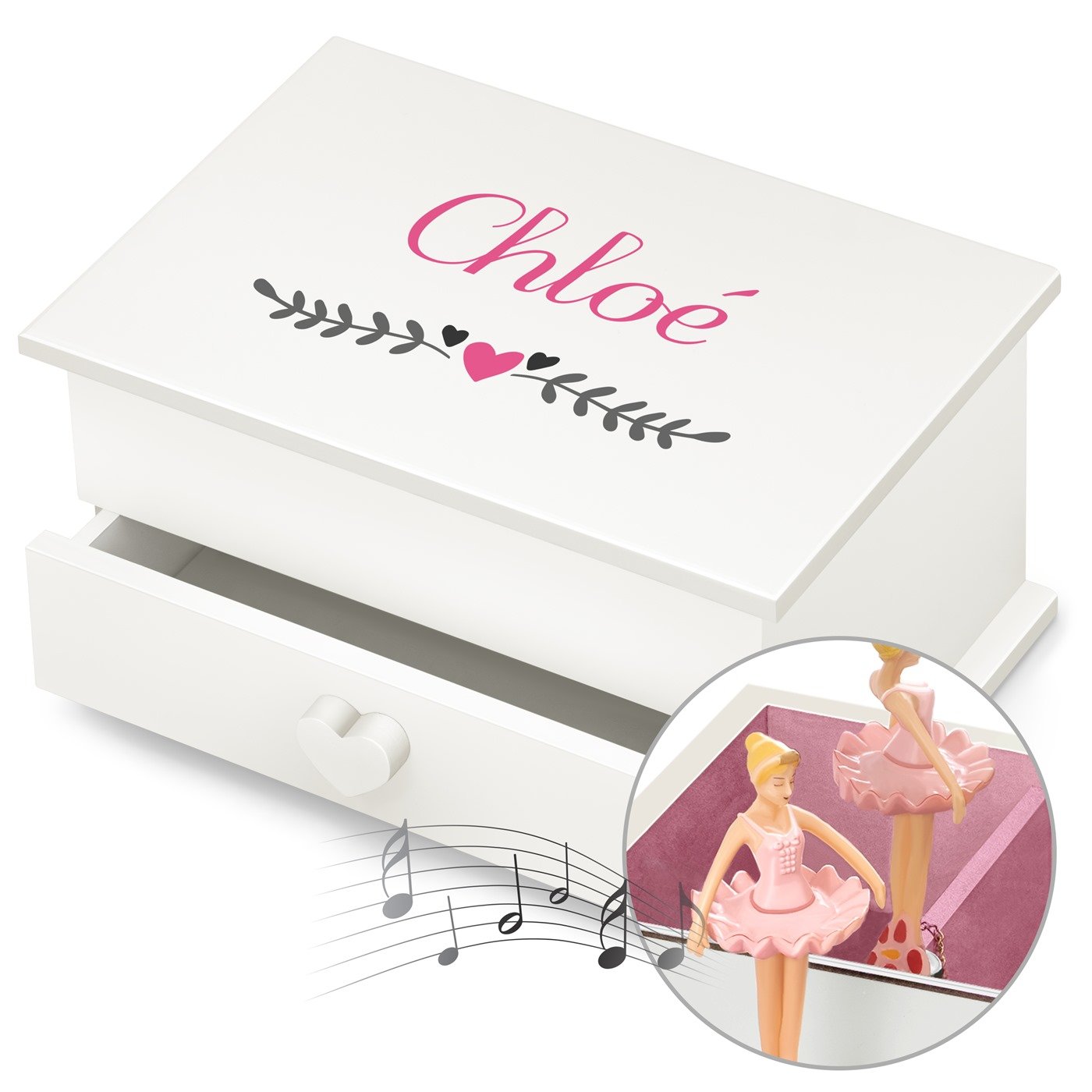 Murrano Personalized Musical Jewelry Box for Women