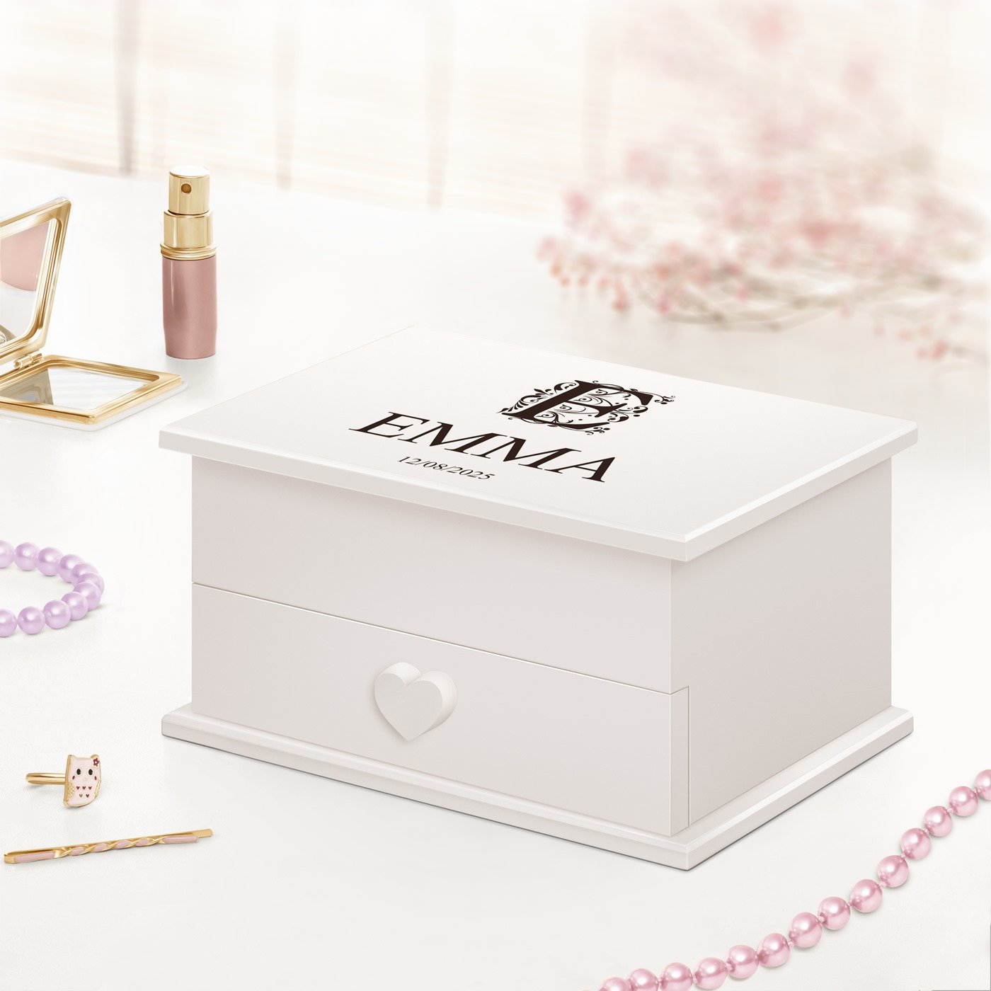 Murrano Music Box with Drawer - Customized for a Niece's Birthday