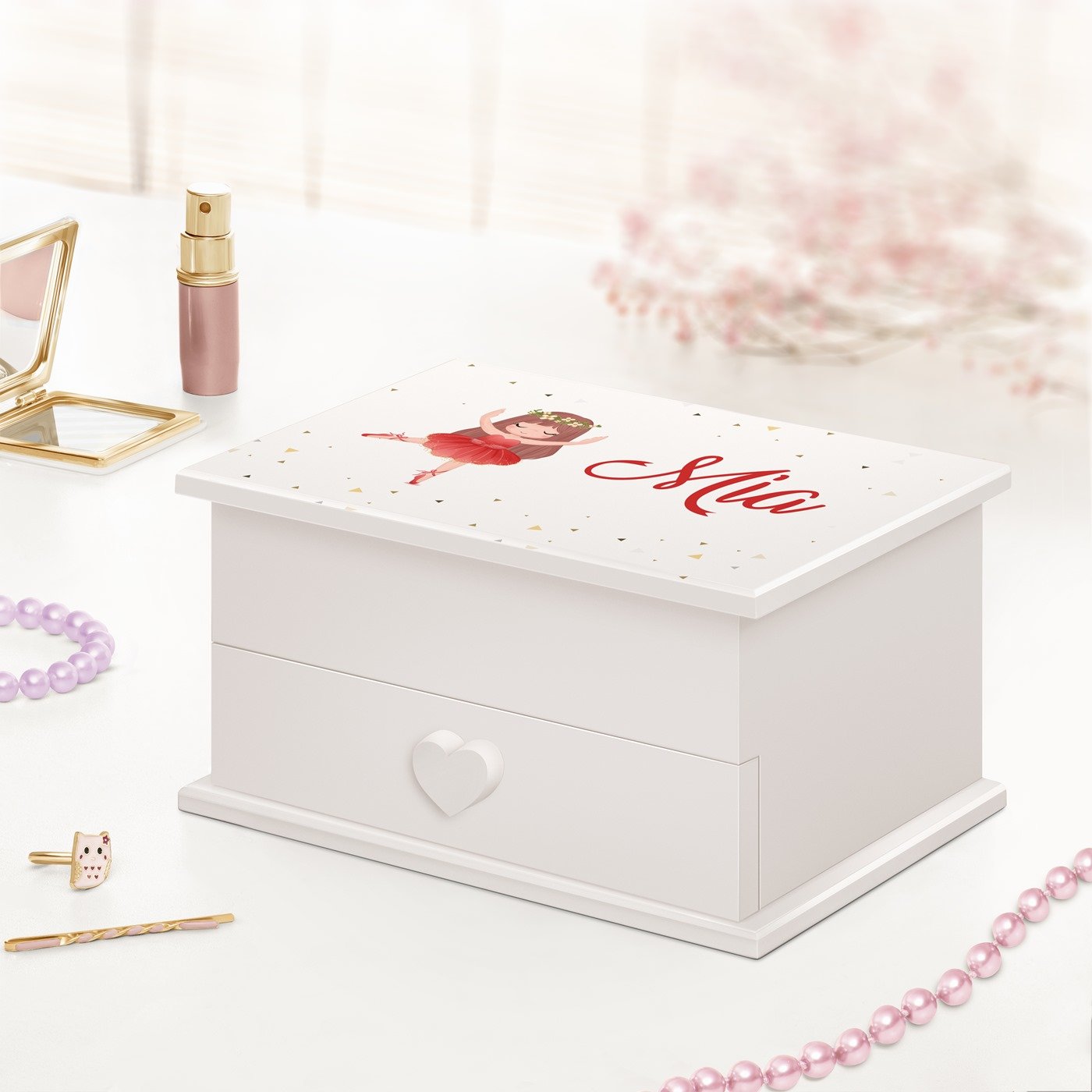Caja musical personalizada Murrano para niñas pequeñas