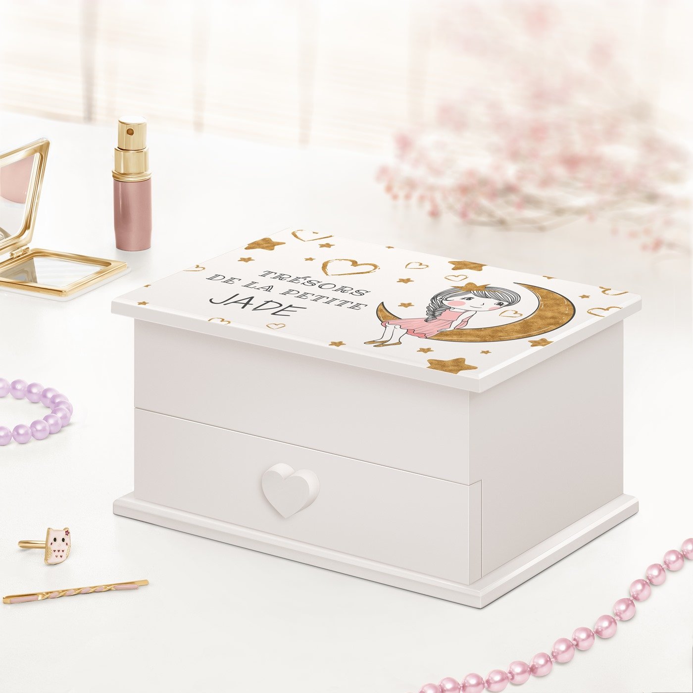 Murrano Music Box with Drawer for Girl's Birthday