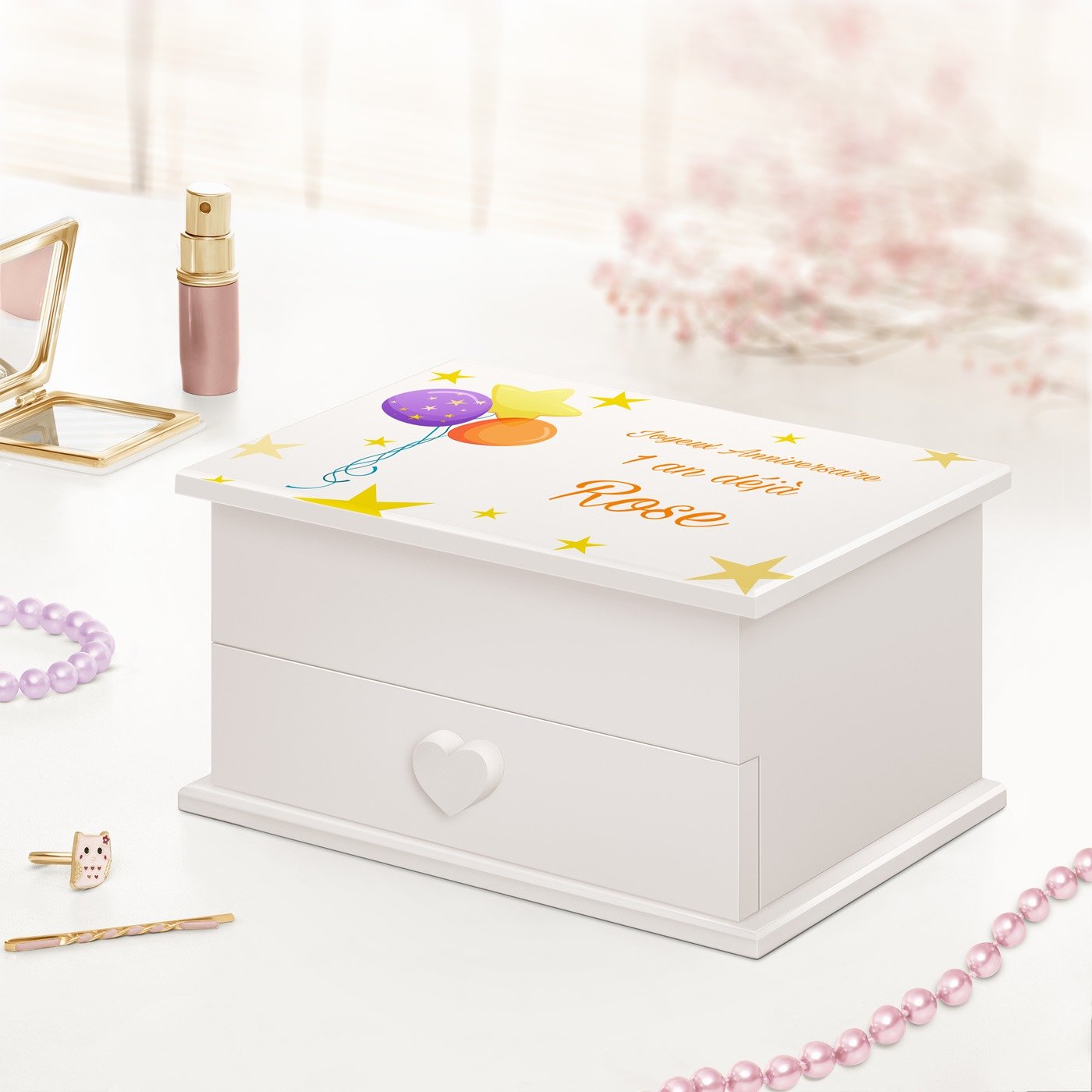 Caja musical personalizada de Murrano para el cumpleaños de mi sobrina