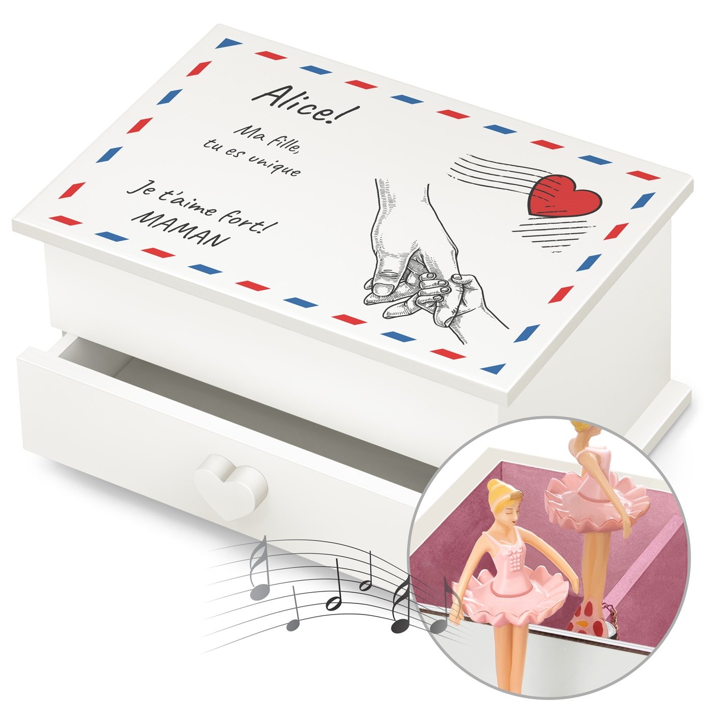 Caja musical personalizada Murrano - Regalo de cumpleaños único para niña