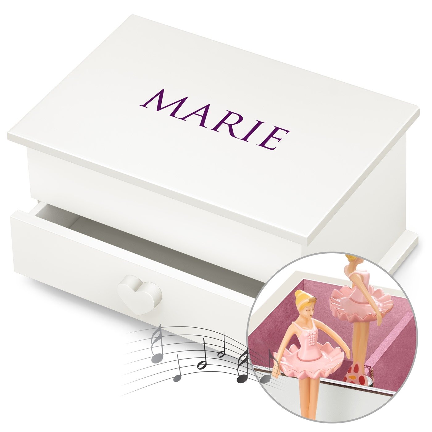 Caja musical personalizada Murrano con cajón