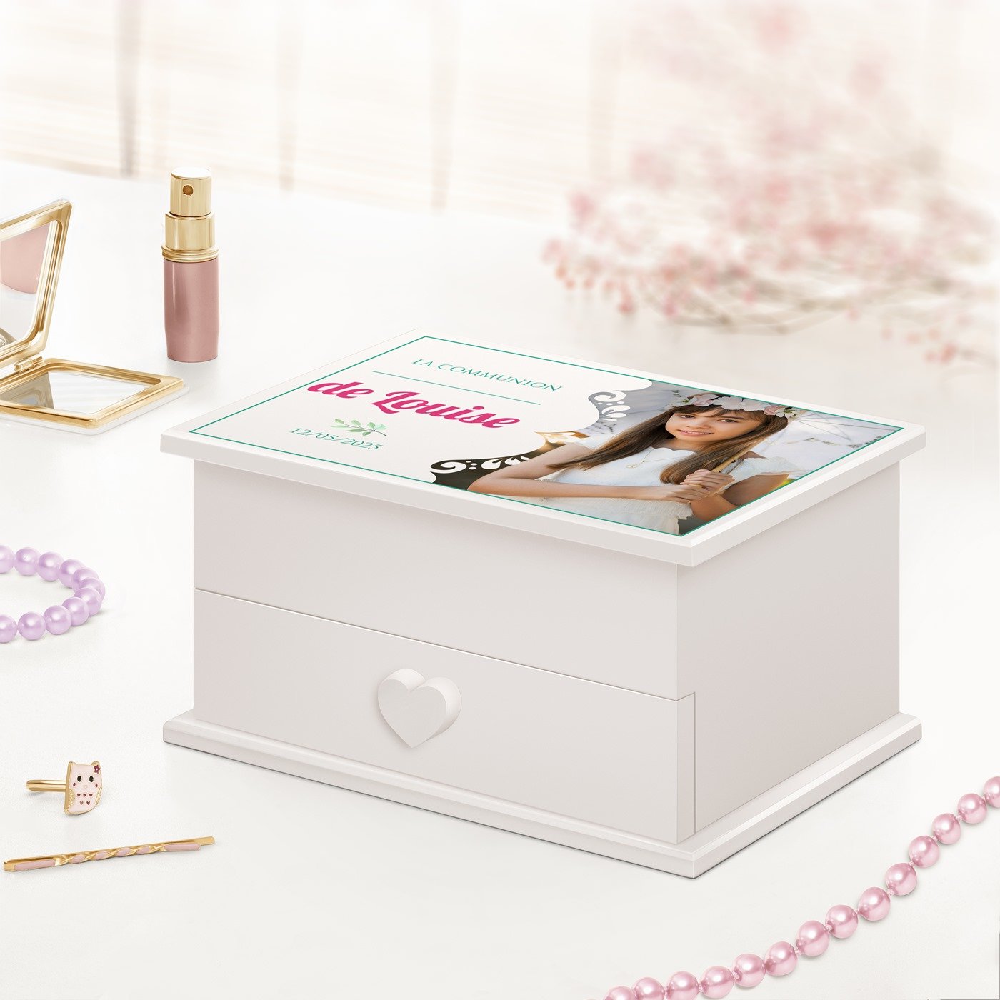 Murrano Music Box - Personalized Jewelry Box for Girls' Communion