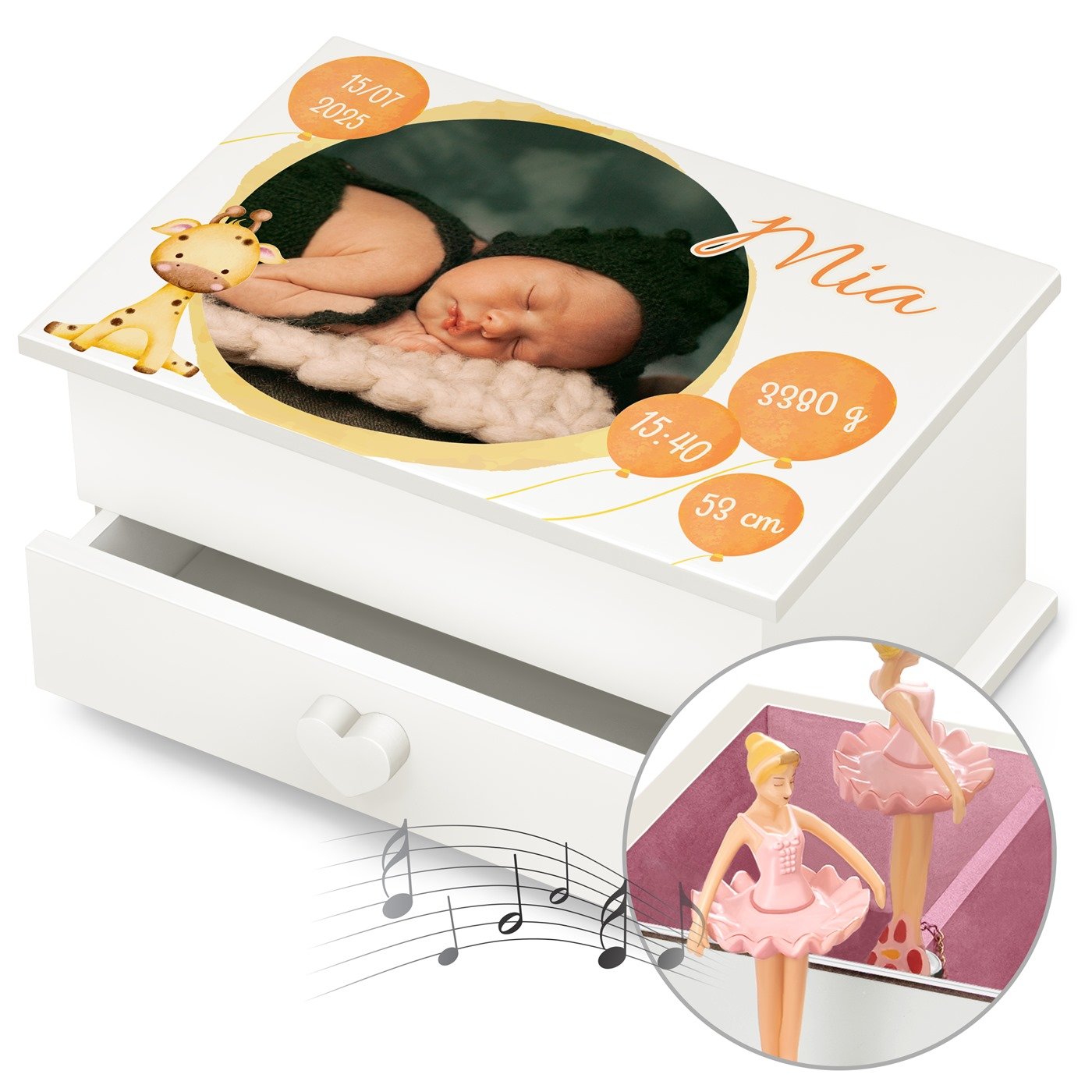 Murrano Music Box - Personalized Jewelry Box for Little Girls