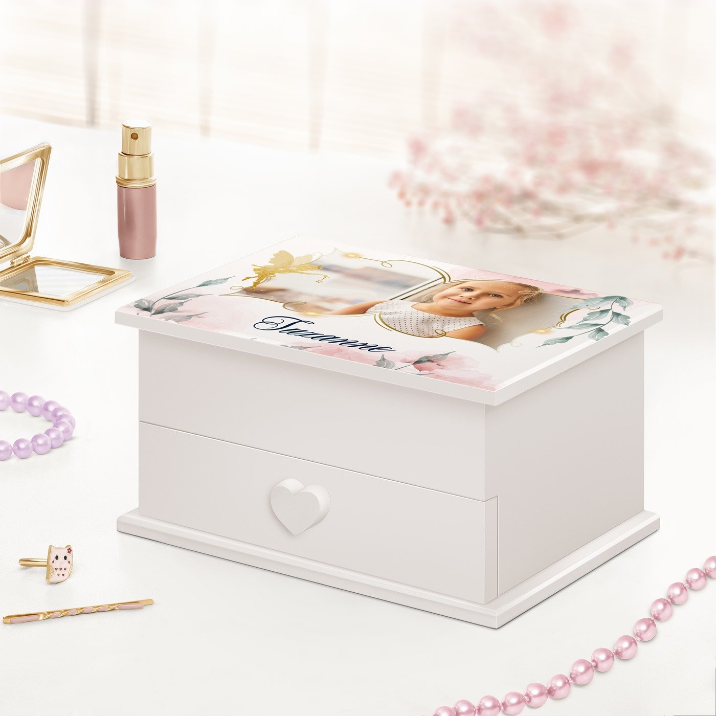 Murrano Music Box - Personalized Jewelry Box for a Goddaughter's Birthday or Communion