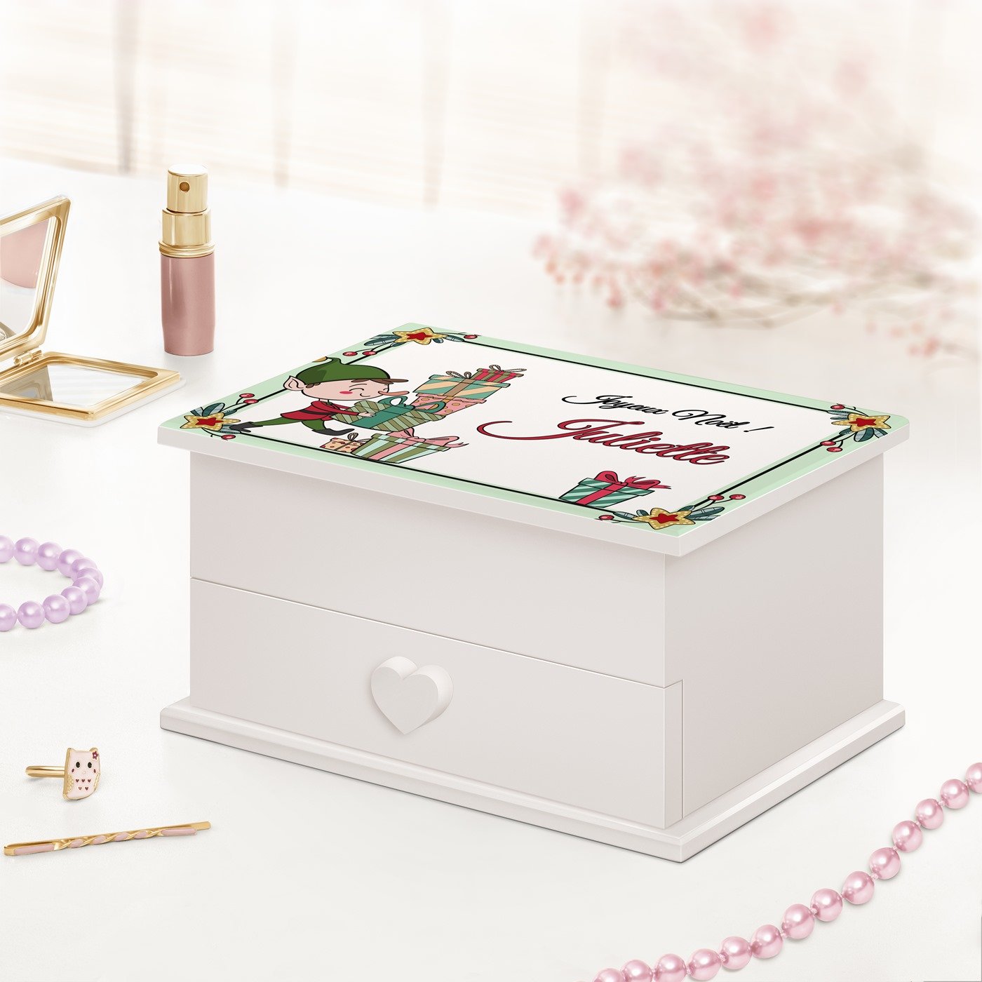 Murrano Music Jewelry Box - Personalized Drawer for Girls
