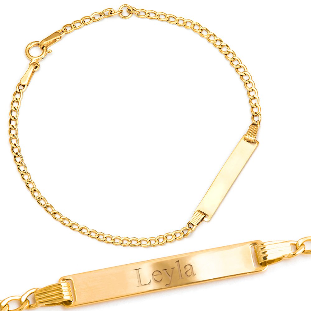 Pulserá de oro de 9 quilates Murrano con grabado para niño