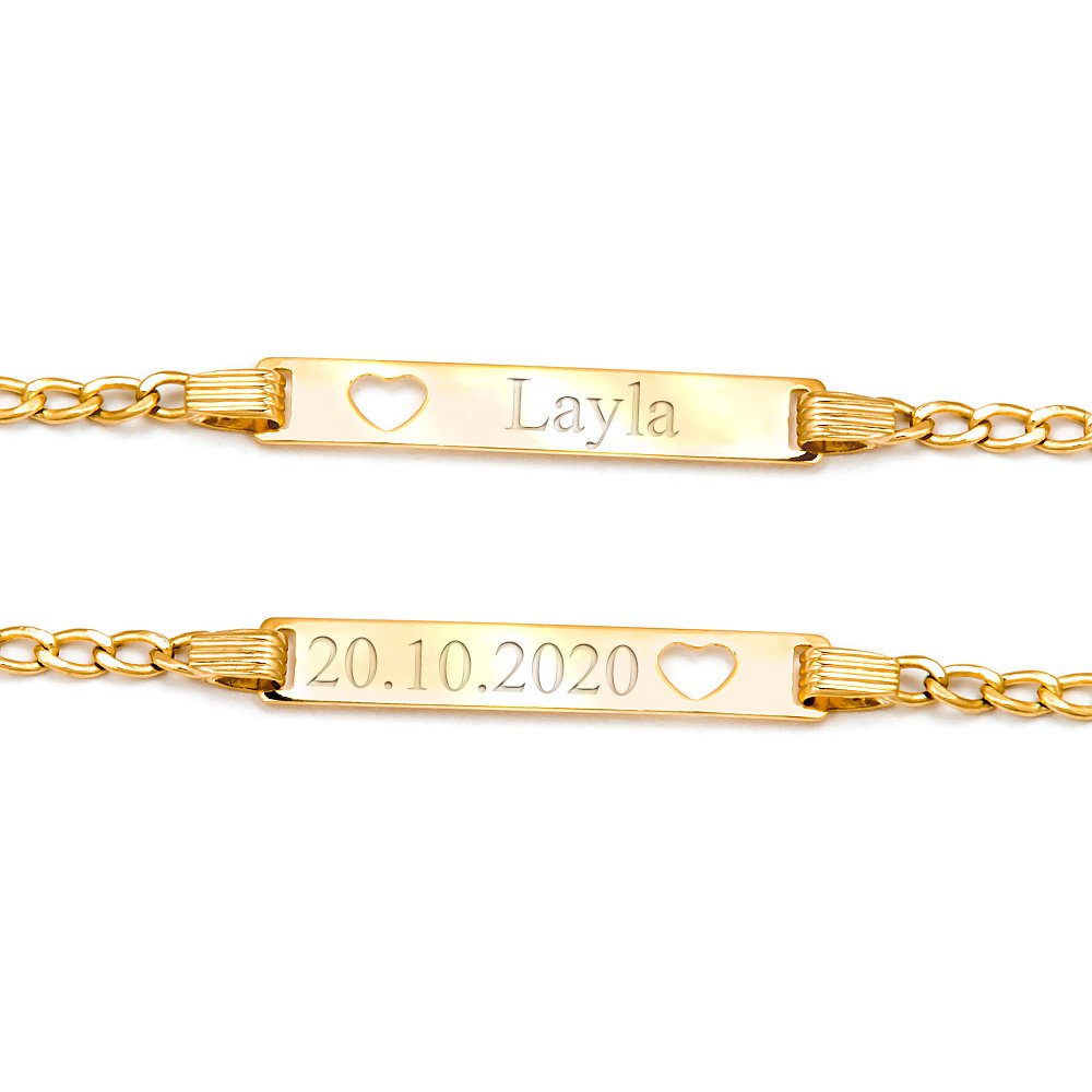 Pulseras de oro de 9 quilates personalizadas para niña Murrano