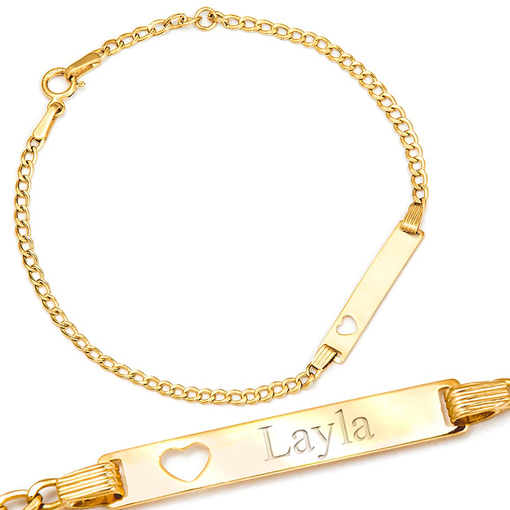 Pulseras de oro de 9 quilates personalizadas para niña Murrano