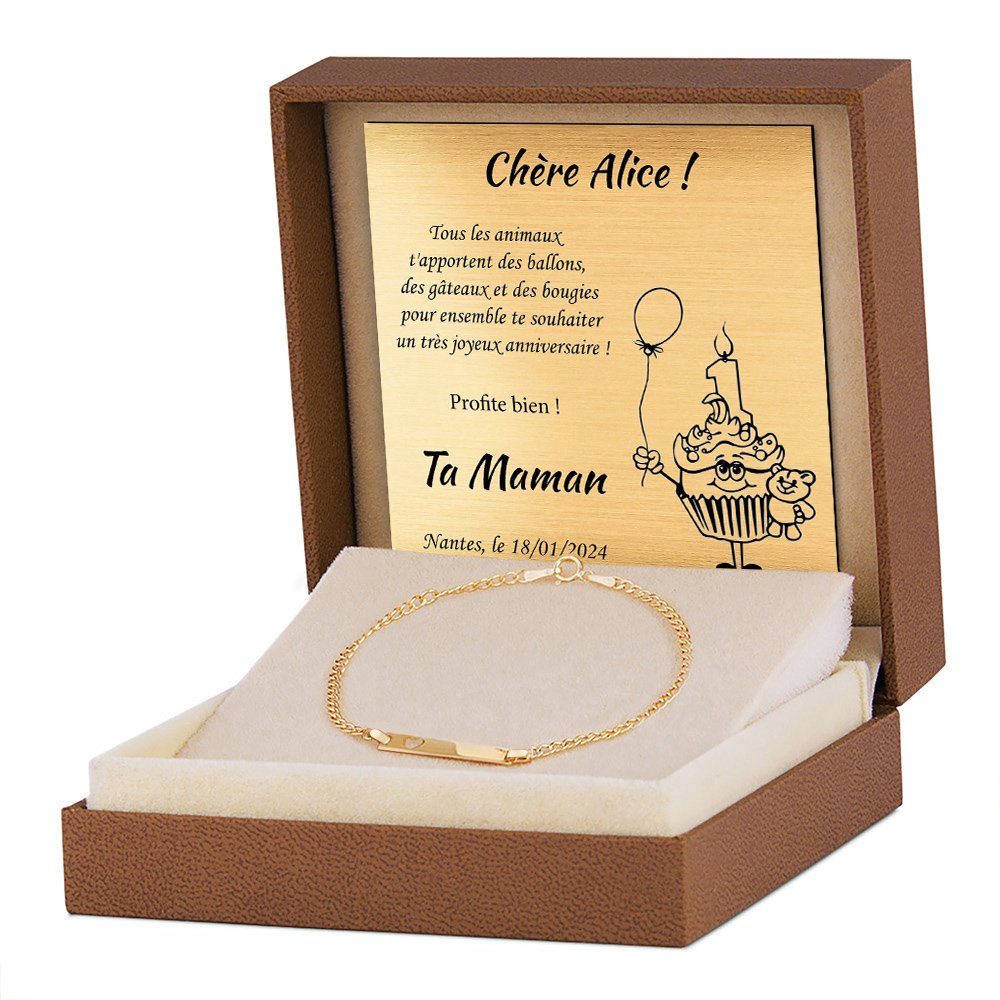 Pulseras de oro de 9 quilates personalizadas para niña Murrano
