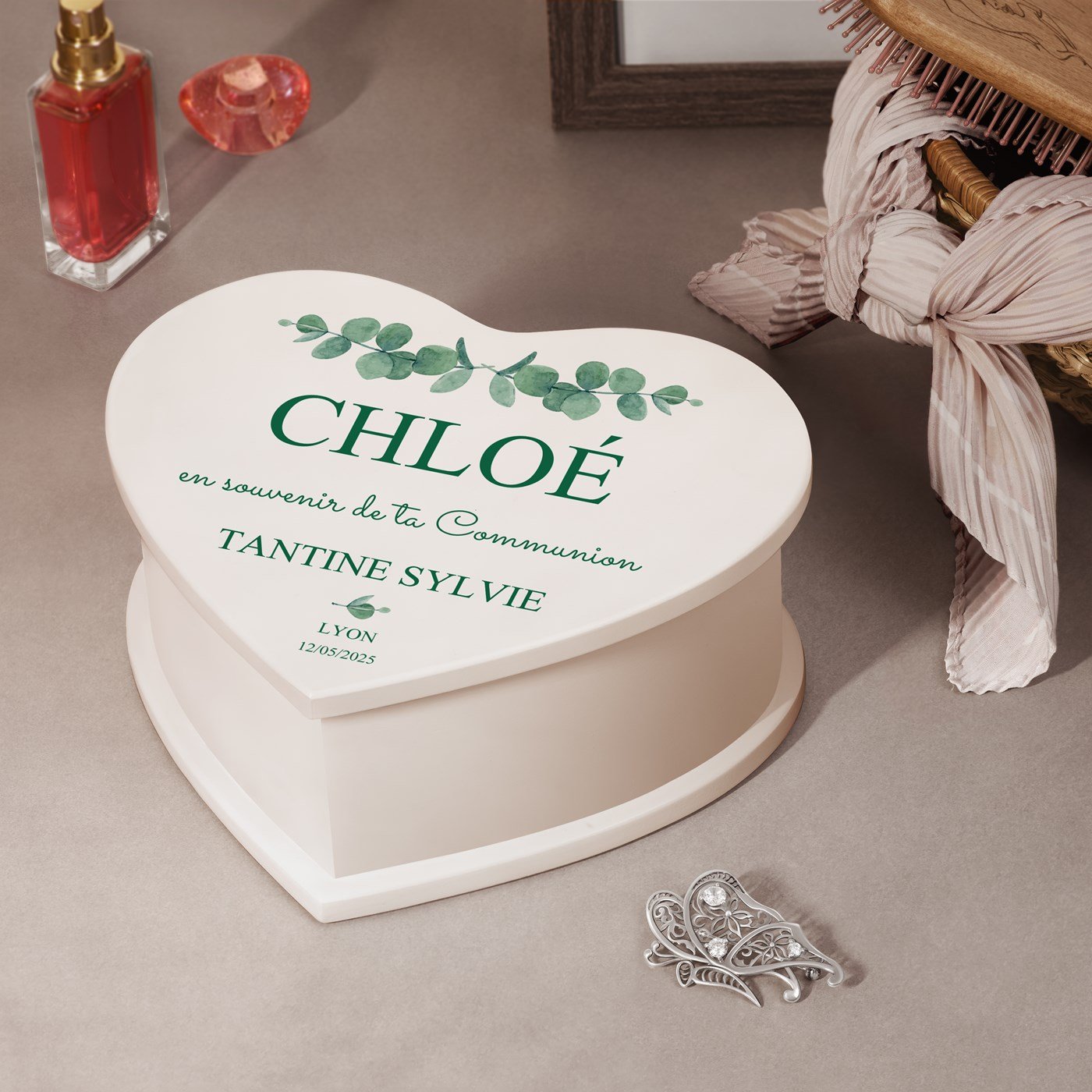 Murrano Heart Shaped Musical Jewelry Box - Customized for a Niece
