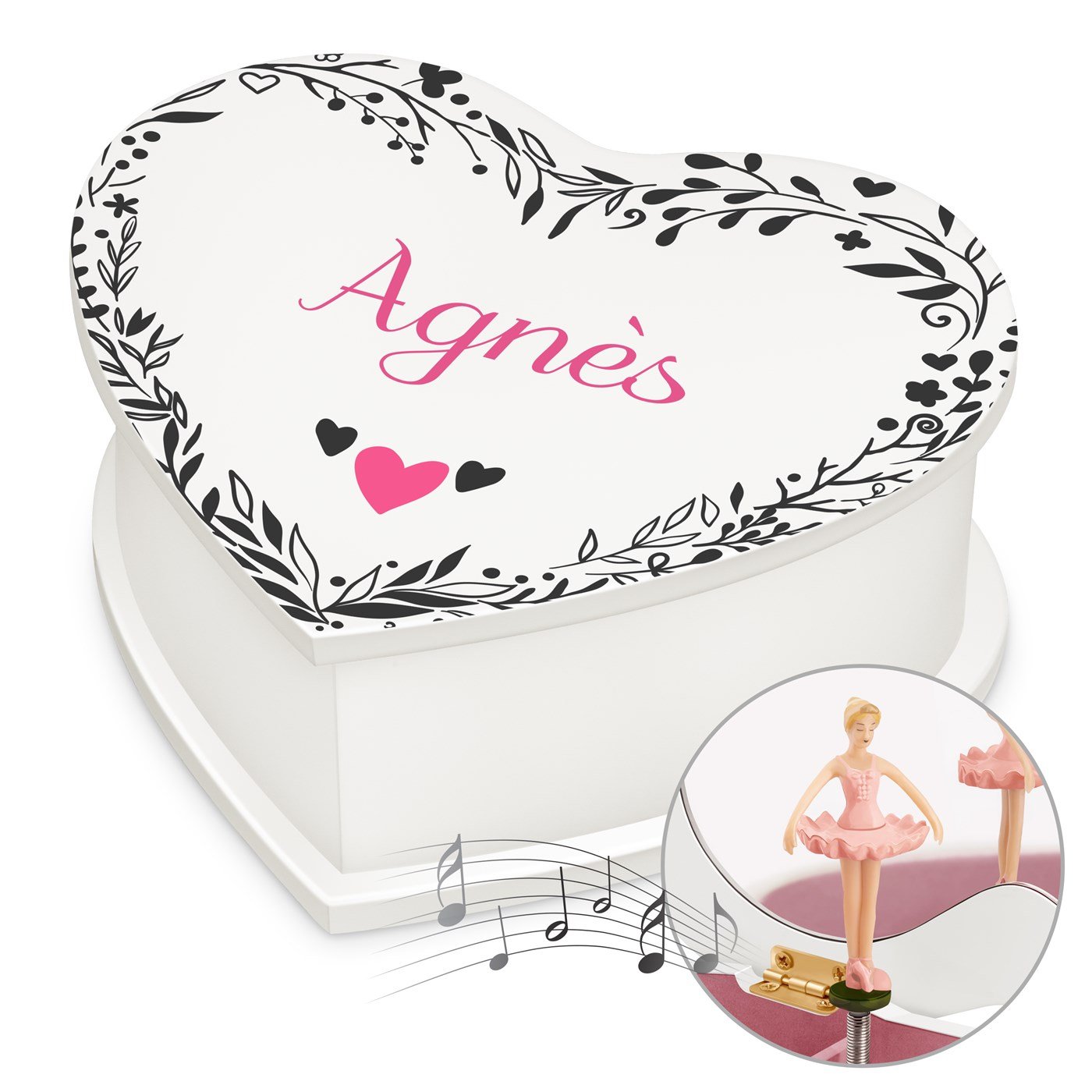 Murrano Heart-Shaped Personalized Jewelry Box