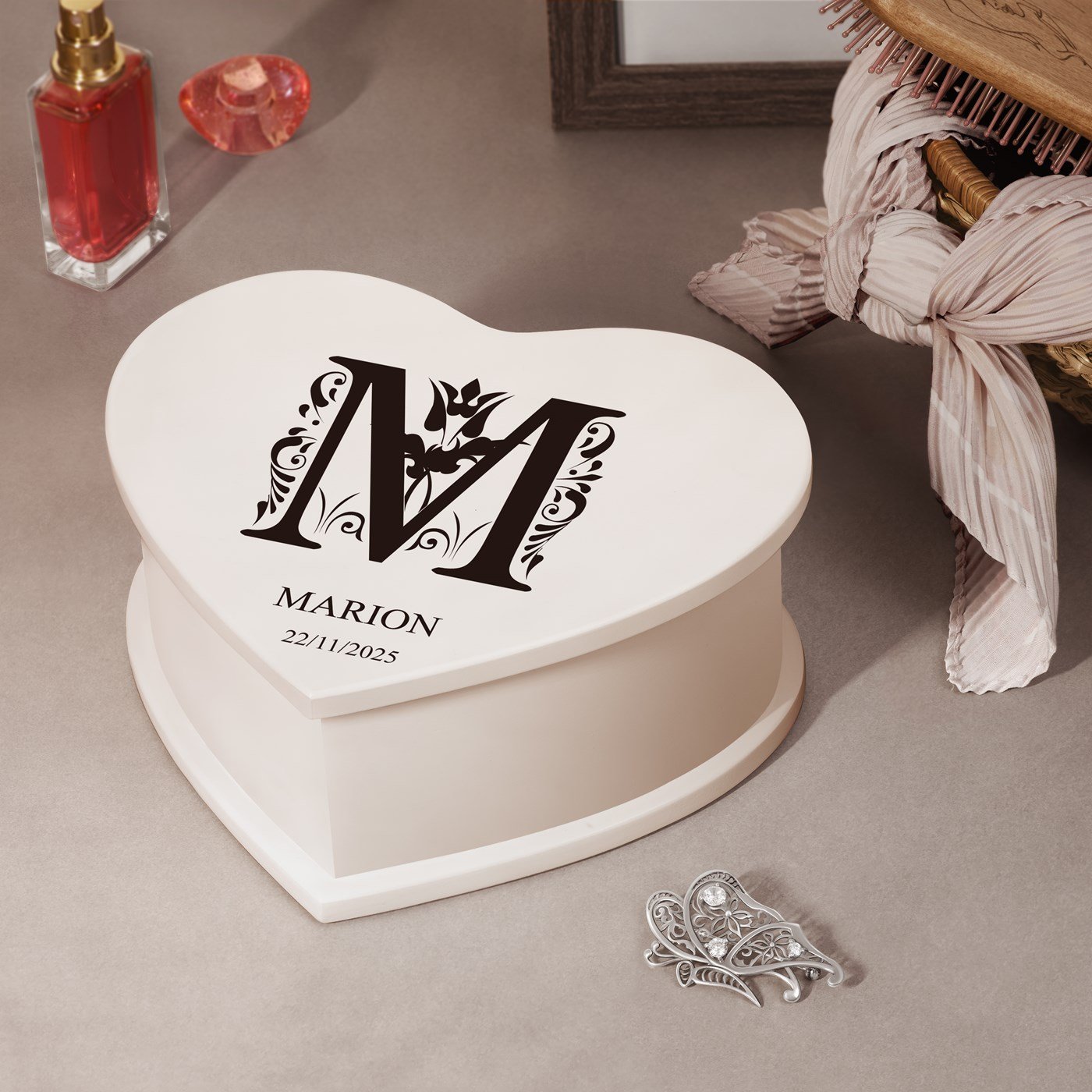 Murrano Heart Shaped Music Box Jewelry Box