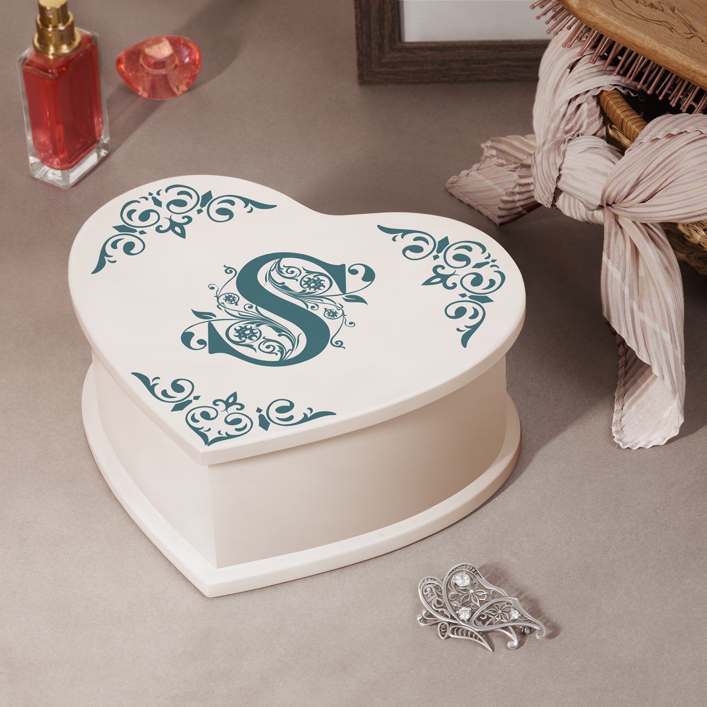 Caja musical de corazón personalizada Murrano para el cumpleaños de una mujer