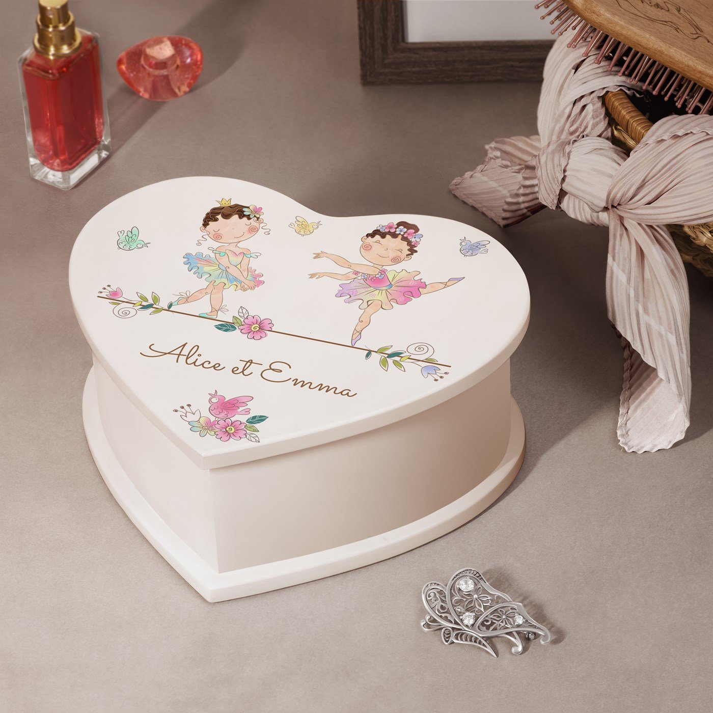 Murrano Heart-Shaped Music Box Jewelry Box