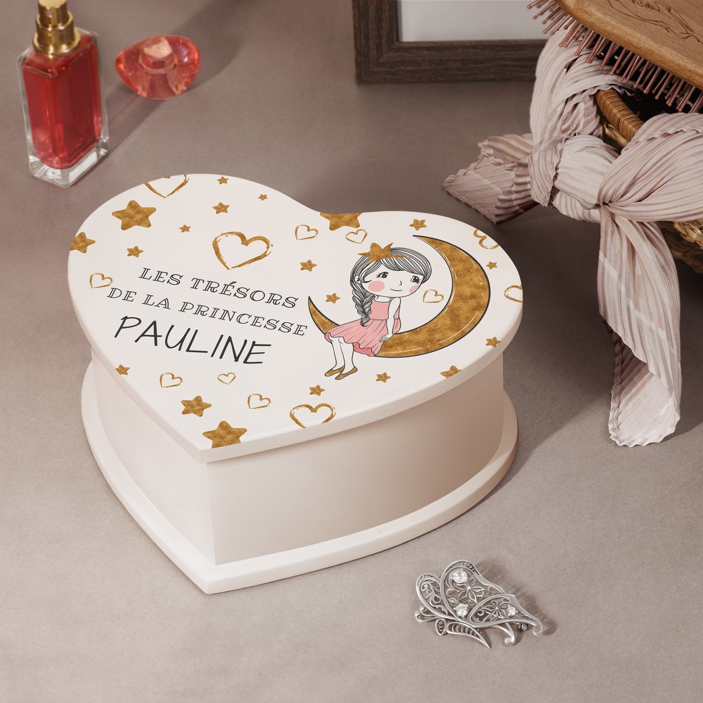 Murrano Heart-Shaped Personalized Jewelry Box