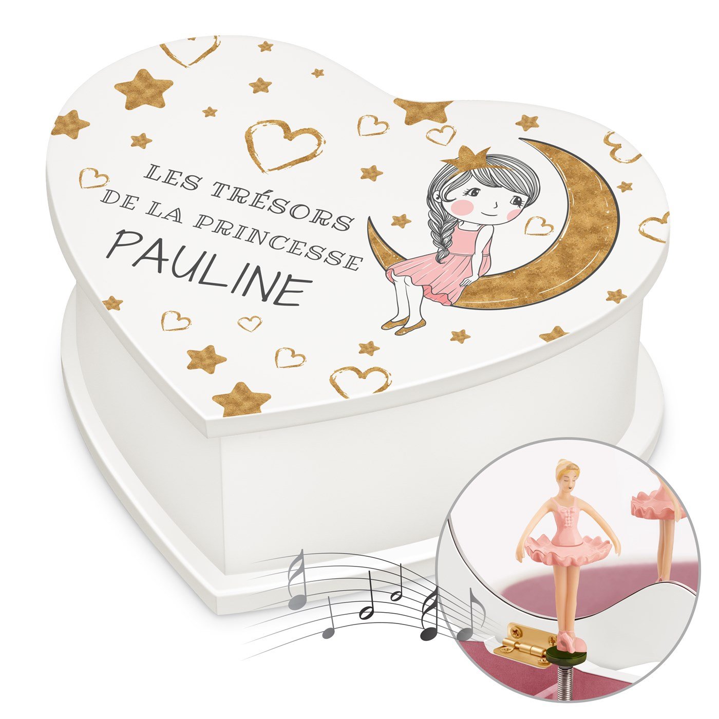 Caja de joyas personalizada en forma de corazón Murrano