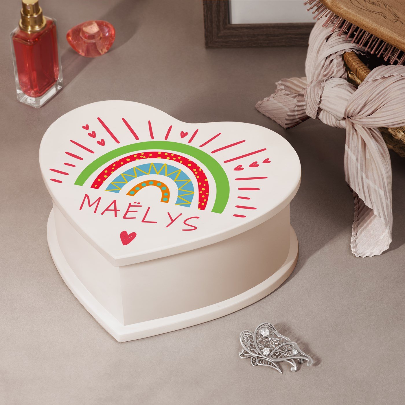 Murrano Heart Shaped Musical Jewelry Box
