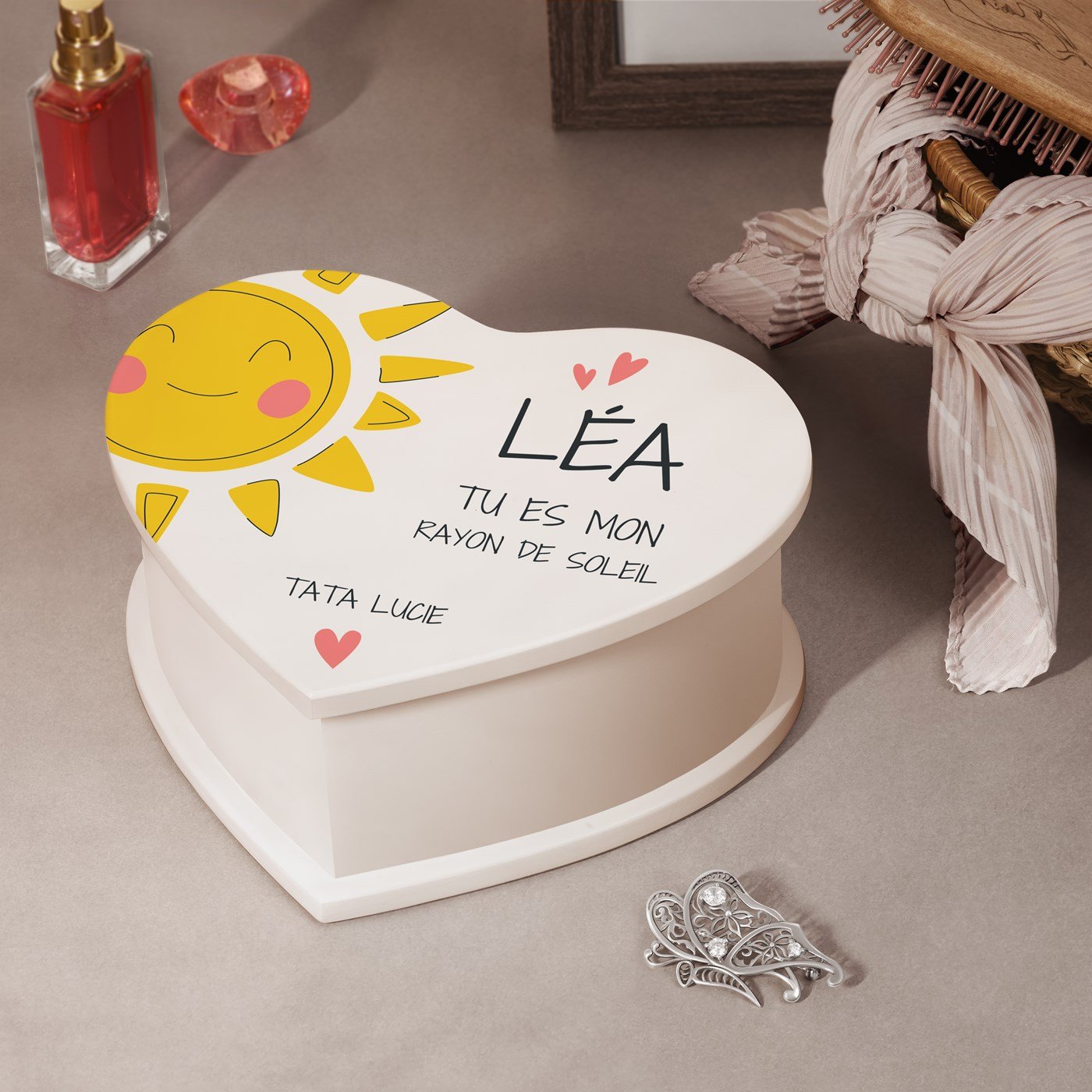Murrano Heart-Shaped Musical Jewelry Box